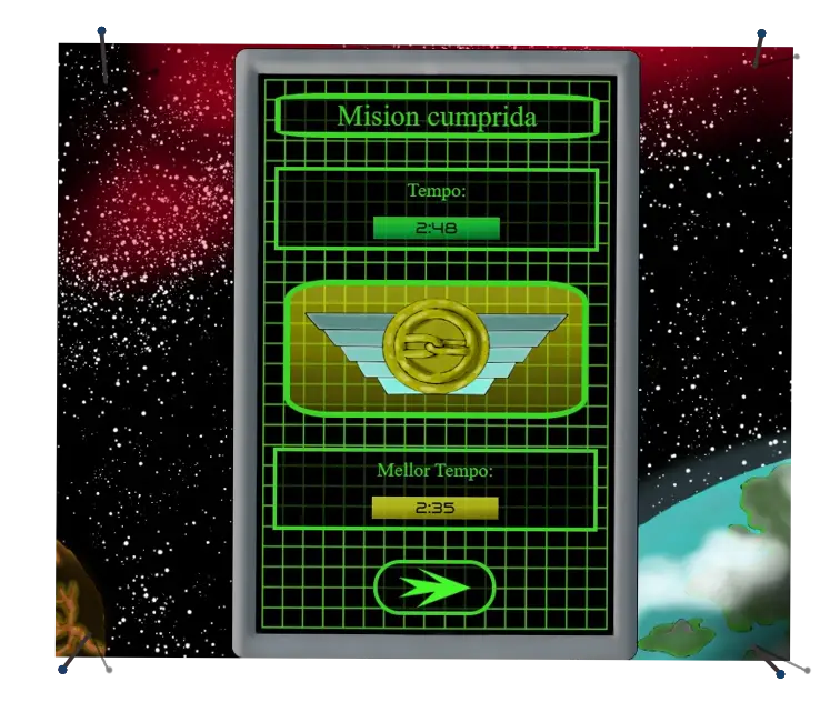 Pantalla de misión cumplida. Galiviart